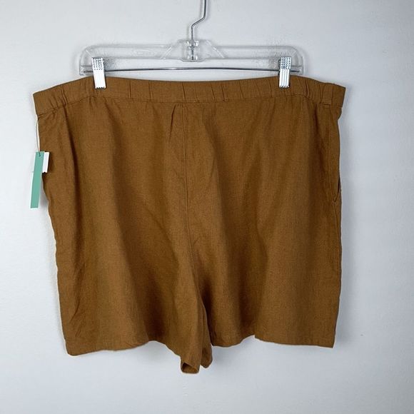 NWT ABOUND Linen Blend Button Front Tan Dale Shorts, 2X - Picture 7 of 8